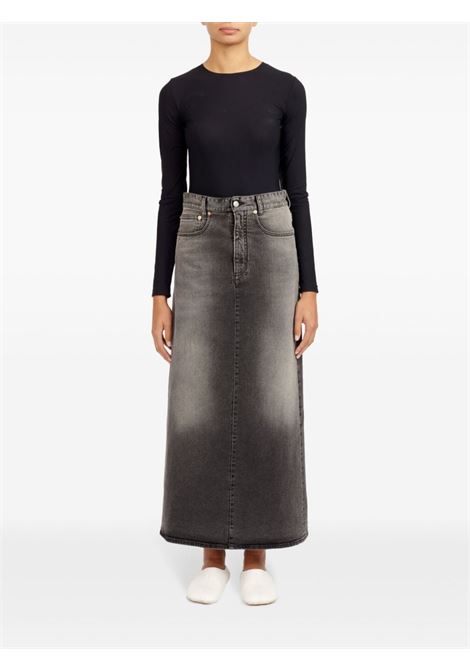 Gonna denim con applicazione in nero - donna MM6 MAISON MARGIELA | S62MI0016M30009859